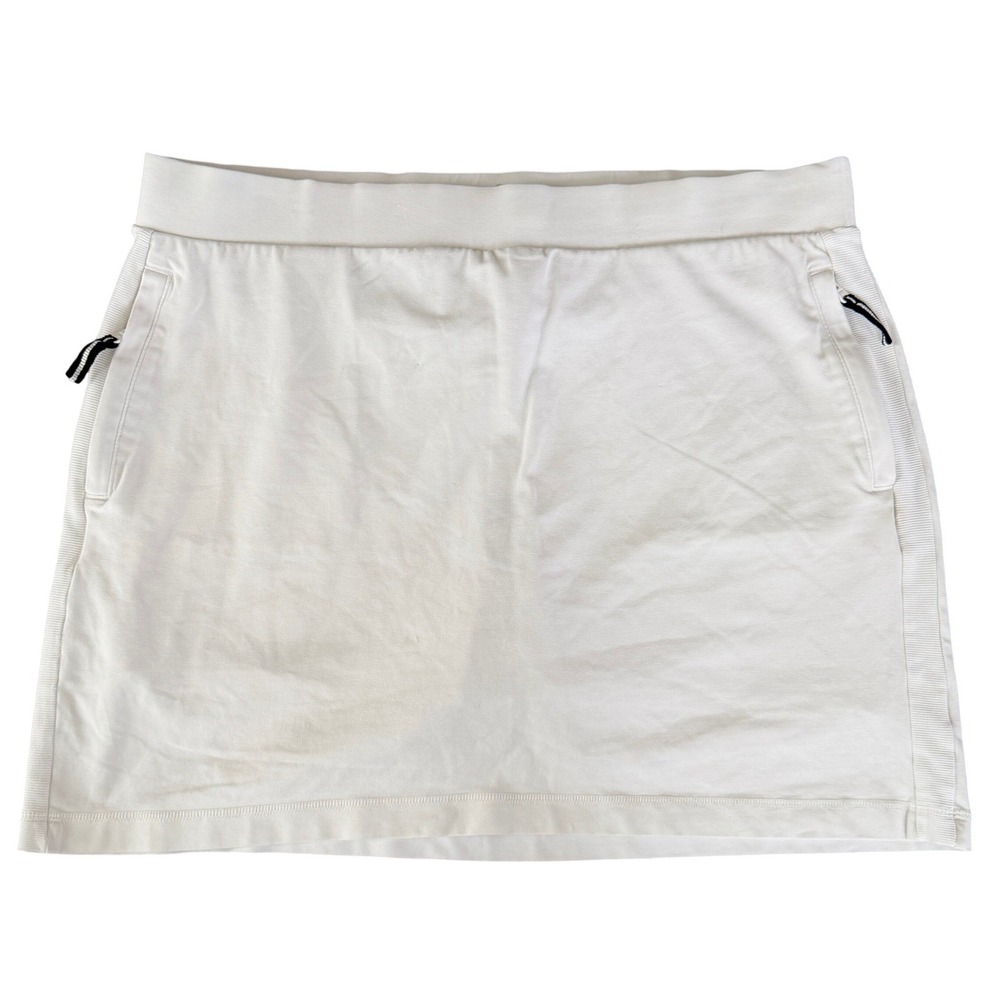 Talbots White Skort with Zip-Accent Pockets